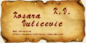 Kosara Vulićević vizit kartica